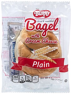 Bagel Plain Cream Cheese - Indv Wrapped